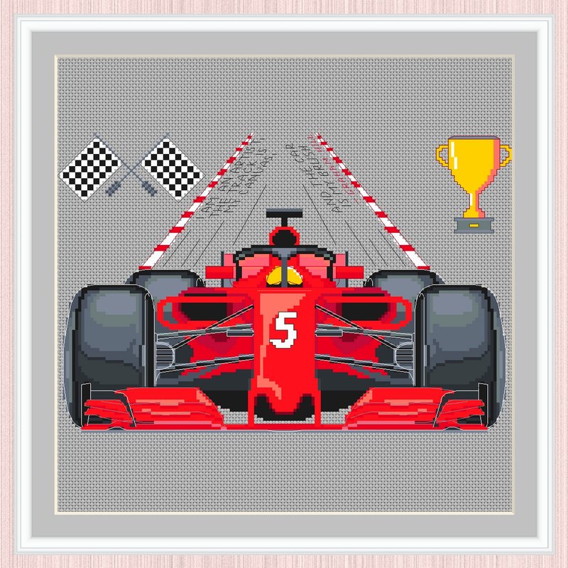 F1 Cross Stitch Pattern | Racing Car | Formula One Car | Formula 1 - 手工藝教學/工具書 - 其他材質 