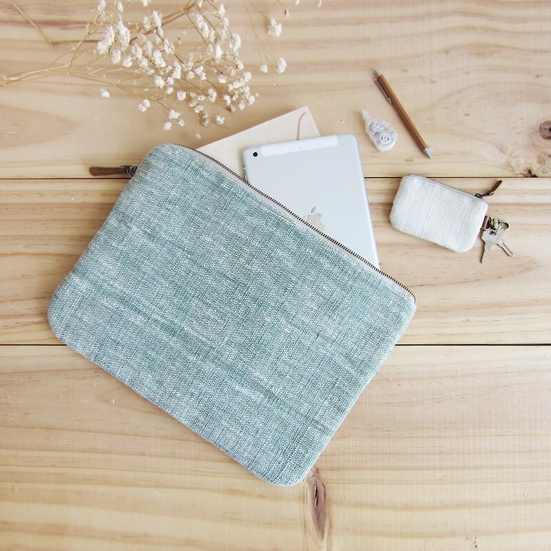 Medium Clutch Bags Hand Woven Cotton and Botanical Dyed Cotton Green Color - Other - Cotton & Hemp Green
