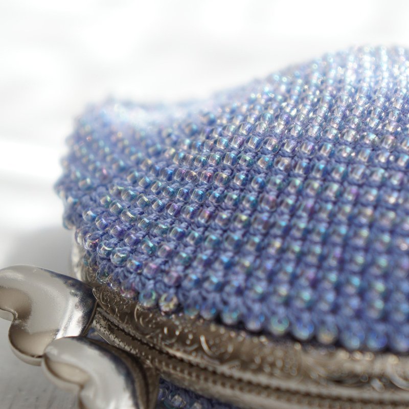 Ba-ba handmade Seedbeads crochet coinpurse No.1943 - 零錢包/小錢包 - 其他材質 紫色