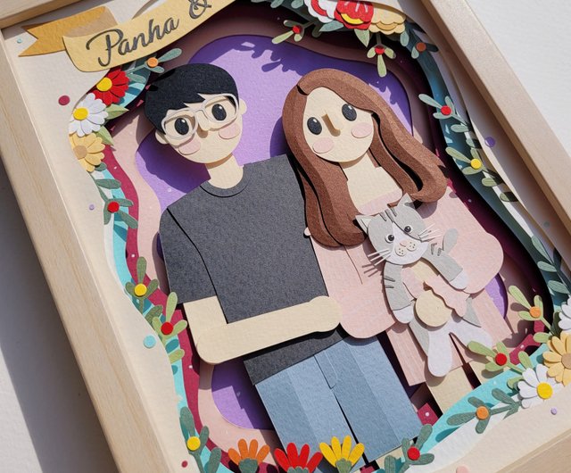 Layered custom papercut frame: couple theme. - Shop lita-craft Picture  Frames - Pinkoi