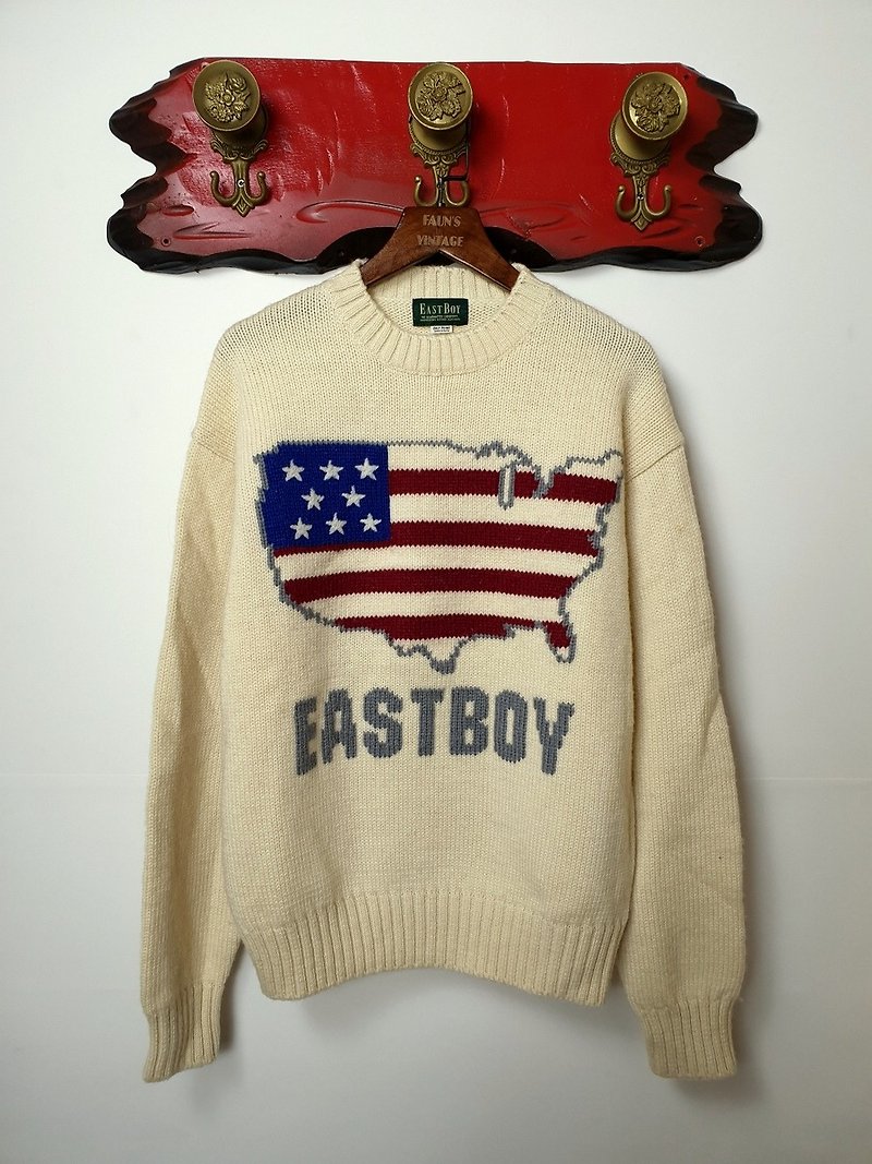 Little turtle Ge Ge-EASTBOY American flag pullover sweater - สเวตเตอร์ผู้ชาย - ขนแกะ 