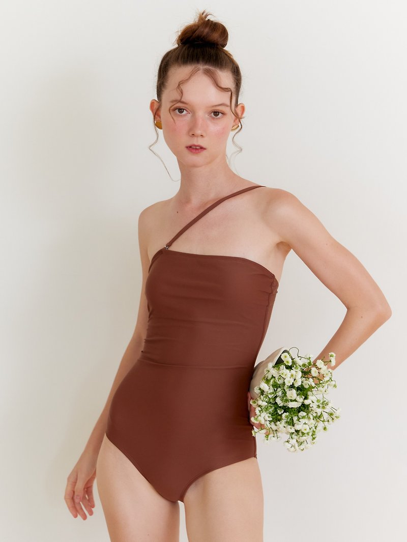 when.we.summer / Basic Swimwear / Brownie - strap can wear 3 ways - Women's Swimwear - Other Materials Brown