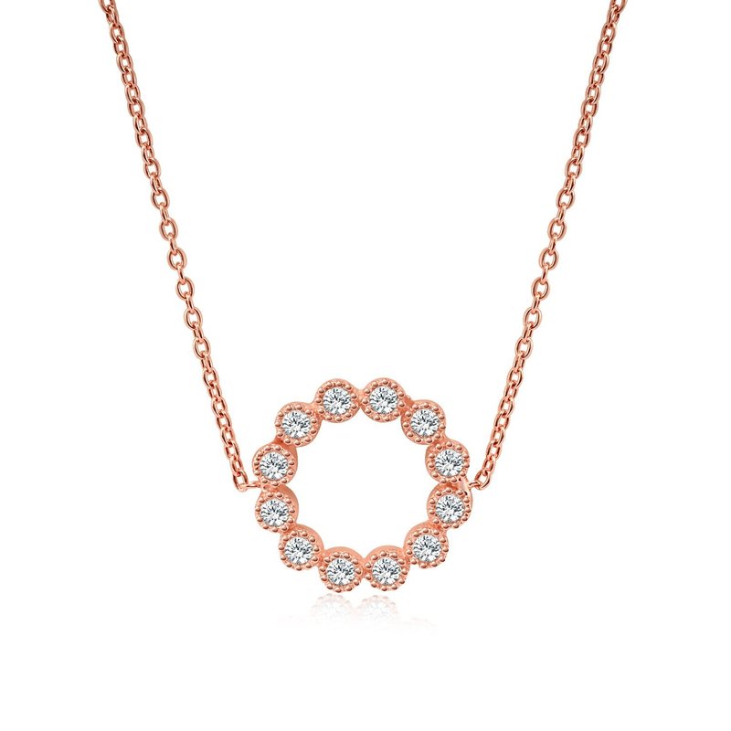 925 Sterling Silver Rose Gold Round Necklace | Montresor Infini - Necklaces - Sterling Silver 