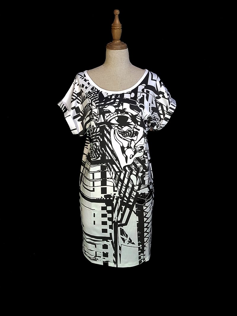阿登森林迷彩 X 圖坦卡門 設計款洋裝 - 連身裙 - 聚酯纖維 白色