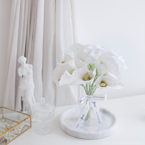 posieflowers WHITE CALLA LILY | Mini Marseille vase for Home Decoration