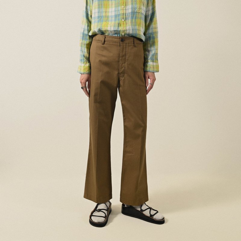 【NaSuBi Vintage】Lemaire neat fit solid color trousers - กางเกงขายาว - ผ้าฝ้าย/ผ้าลินิน 