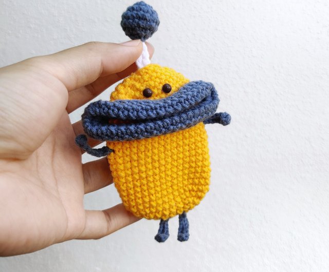 大きな口かわいいモンスター |手作りかぎ針編みのキーポーチ