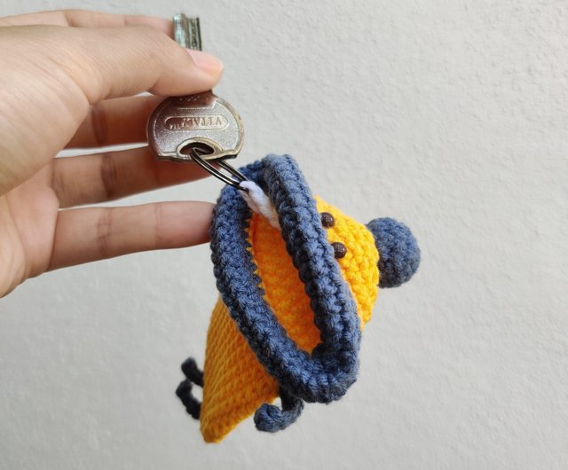 大きな口かわいいモンスター |手作りかぎ針編みのキーポーチ