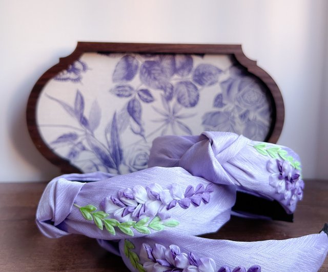藤 2024) 刺繍と細工が施された和風布花カチューシャ - ショップ