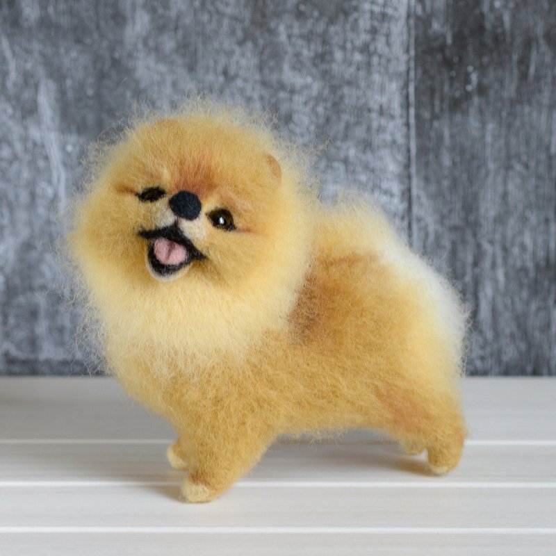 Pomeranian spitz collectible dog toy - Stuffed Dolls & Figurines - Wool 