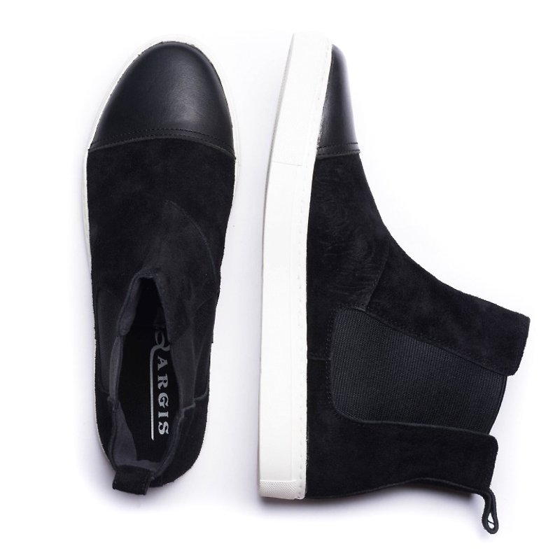 ARGIS Japanese suede non-slip casual butl boots #22134 black - Japanese handmade - รองเท้าหนังผู้ชาย - หนังแท้ สีดำ