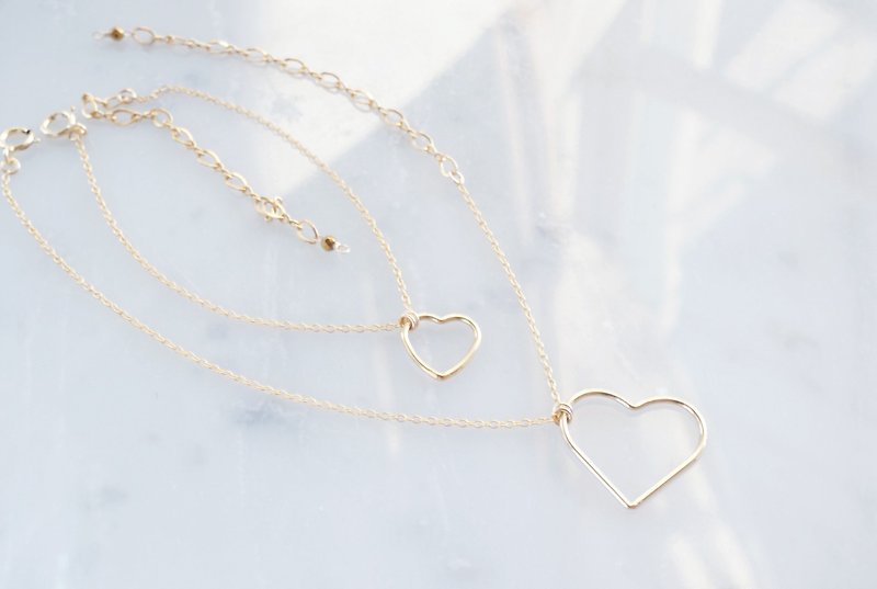 【14KGF】Bracelet, -14KGF Open Heart(S/Small)- - Bracelets - Other Metals Gold