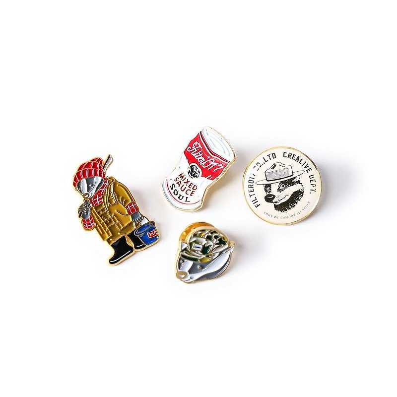 Filter017 Mix Badger ClassicPack Lapel Pin - Brooches - Other Metals Multicolor
