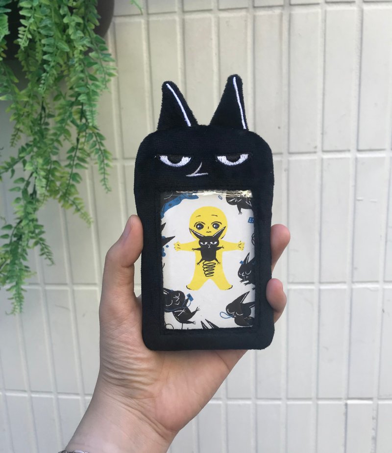 小鬱亂入 伸縮繩絨毛卡套 - 證件套/識別證套 - 其他人造纖維 黑色