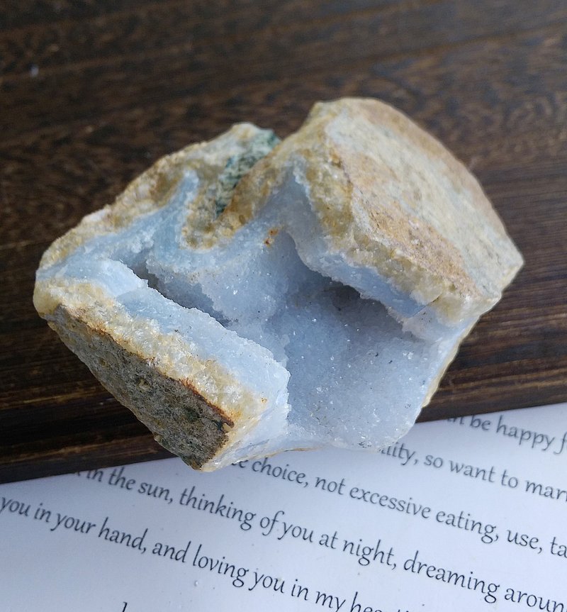 Chalcedony 馬達加斯加產地 藍玉髓 藍紋瑪瑙 天然礦石 原礦 - 擺飾/家飾品 - 其他材質 