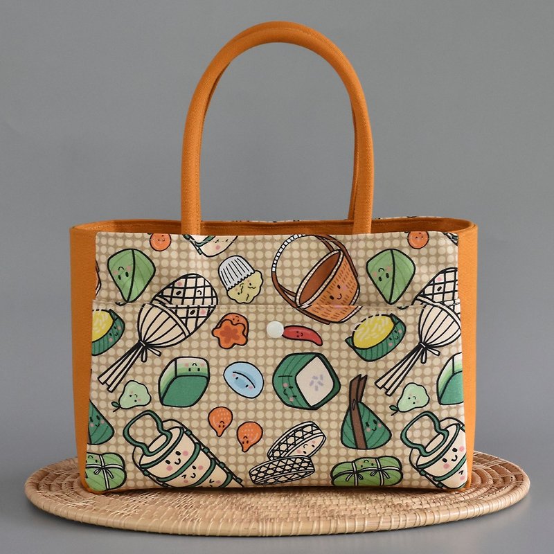 MiniPetite Kanom Thai Pattern - Handbags & Totes - Cotton & Hemp Brown