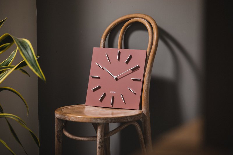 【Warm】 Simple design clock | milk tea, powder, Brown - Clocks - Other Materials 