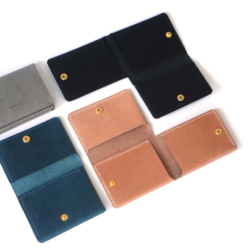 [In stock] 3 CARD POCKETS / Card case - Other - Genuine Leather Gray