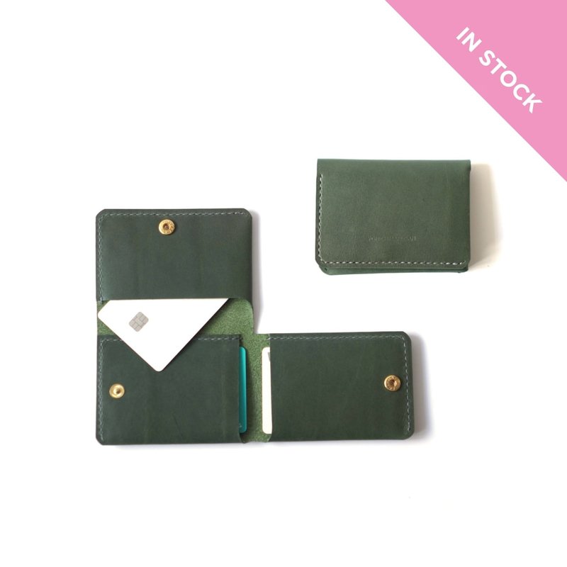 3 CARD POCKETS / カードケース - 名片夾/名片盒 - 真皮 綠色