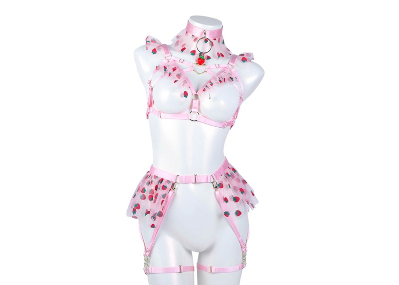 Strawberry Harness Set - 其他 - 其他材質 粉紅色