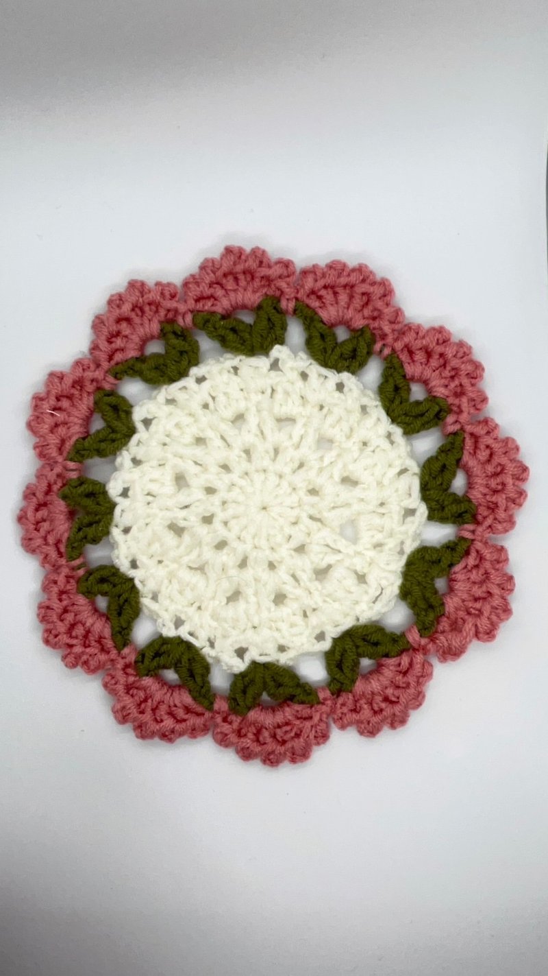 編み物小物×フラワーランチョンマット - ランチョンマット - ポリエステル ピンク