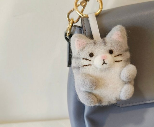 猫毛フェルトバッグチャーム/キーホルダー - ショップ