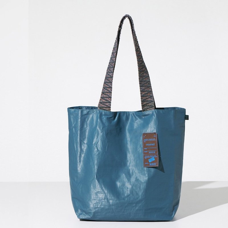 Miyansol韓國皺皺托特包(長背帶)-蝶豆花果凍 防水輕量通勤款 - 側背包/斜背包 - 紙 藍色