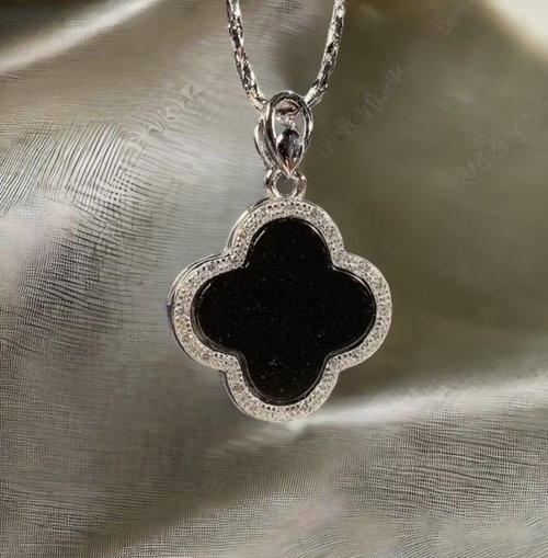 瓔珞珠寶盒 E.L.Jewelry Box 墨翠翡翠四葉草項鍊 925純銀 | 天然緬甸玉A貨翡翠 | 送禮