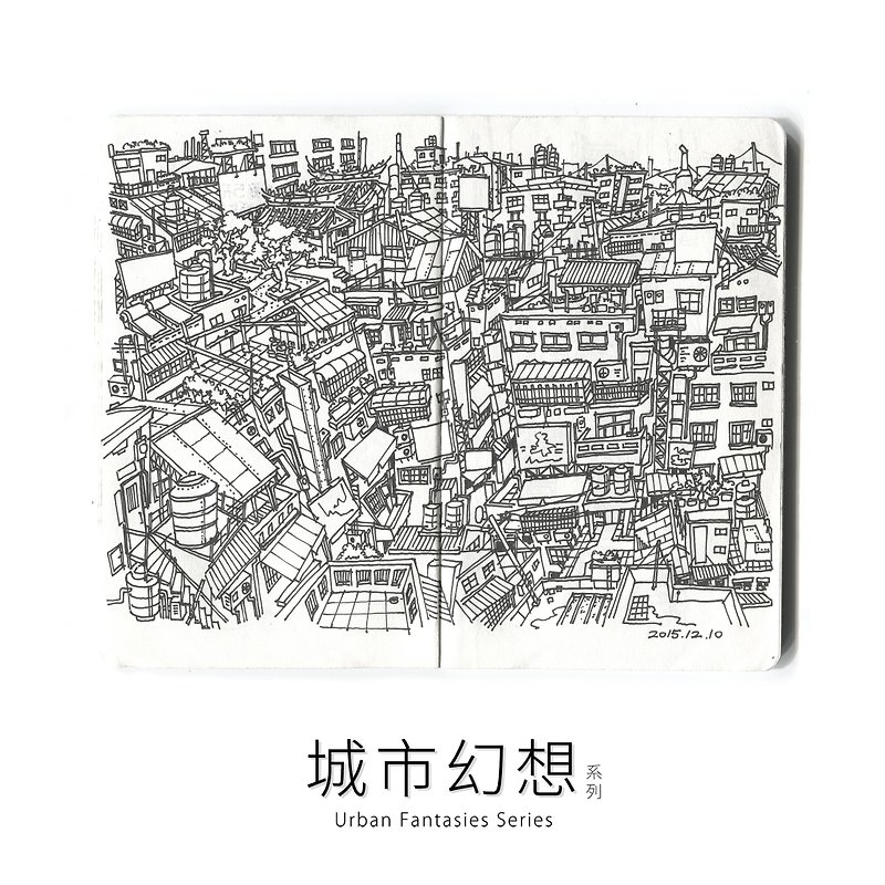 手描きのアーバンファンタジーシリーズA5スモールポスター（6エントリー） - カード・はがき - 紙 