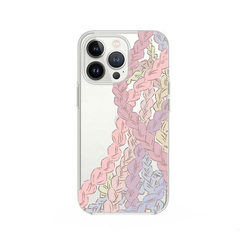 braids -Clear Soft Phone Case, iPhone series, Samsung - Phone Cases - Silicone Pink