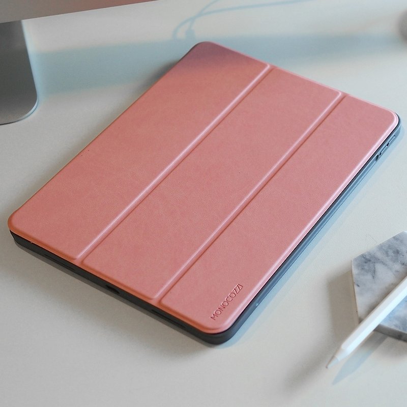 Lucid+Folio Shock Resistant Folio Case w/Apple Pencil Slot for iPad 11"-Coral - Computer Accessories - Faux Leather Pink