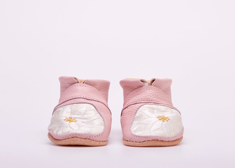 西陣織真皮嬰兒鞋 日本製 生日禮物 11cm-15cm - 嬰兒鞋 - 真皮 粉紅色