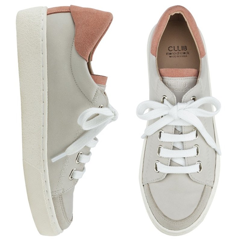 PRE-ORDER – SPUR NOTT_RET SNEAKERS LS4351 LIGHT GREY - Women's Running Shoes - Genuine Leather Pink