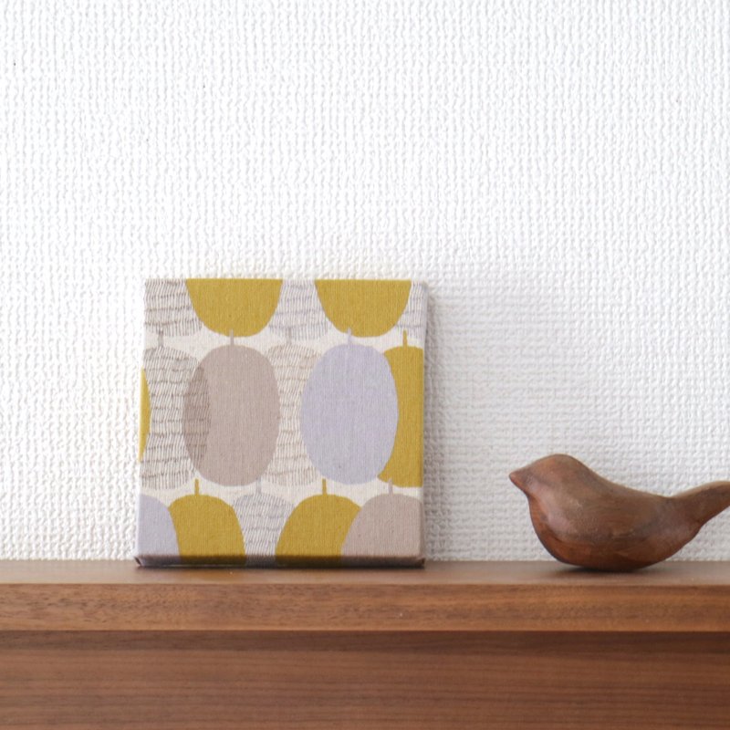 12x12cm ファブリックパネル 【レトロフルーツ イエロー】 - 壁貼/牆壁裝飾 - 棉．麻 黃色