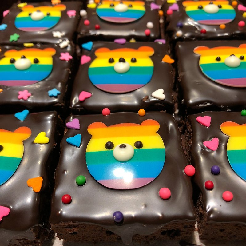Rainbow bear brownie - เค้กและของหวาน - อาหารสด หลากหลายสี