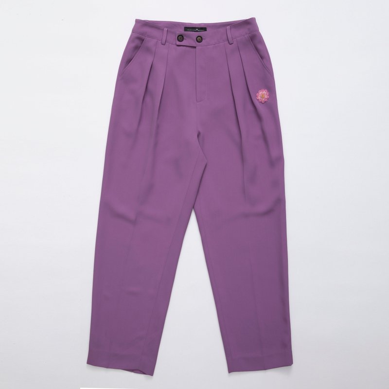 Power suit trousers - 女長褲 - 聚酯纖維 紫色