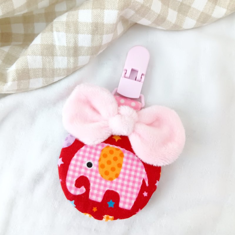 Happy Elephant-2 models are available. Round peace charm bag (name can be embroidered) - ซองรับขวัญ - ผ้าฝ้าย/ผ้าลินิน สีแดง
