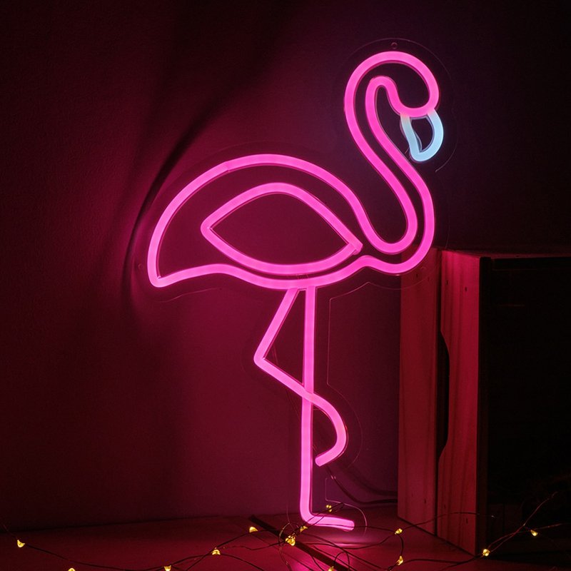 フラミンゴ ネオン ライト LED 発光言葉フラミンゴ ネオン装飾的なライトのロゴのカスタマイズ - 照明・ランプ - アクリル 透明