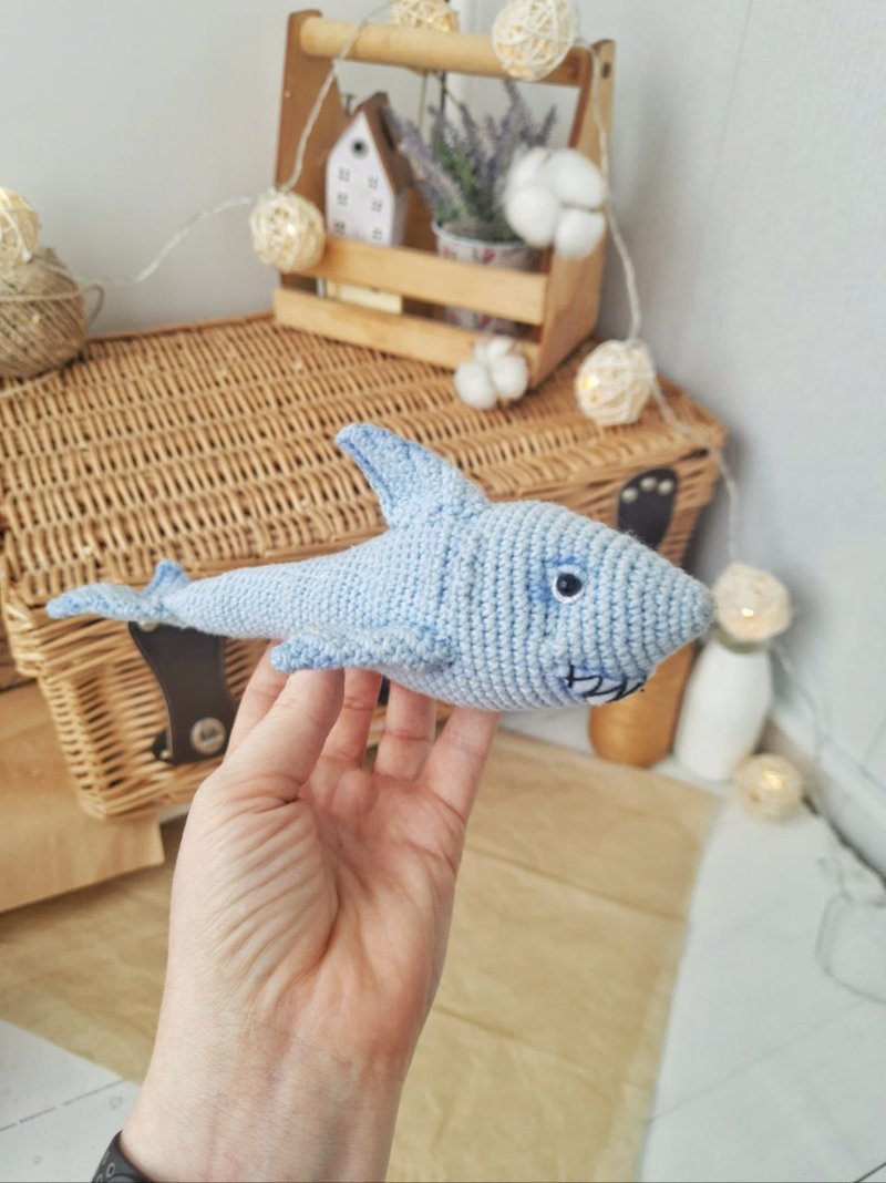 Baby shark toy. Cute plush shark. Stuffed animal toy. Handmade stuffed ...