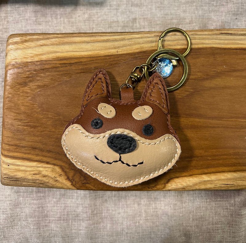 Shiba Inu keychain - Keychains - Genuine Leather Brown