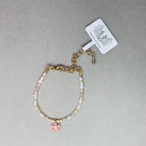 My Little Handmade 手作仔 天然淡水珍珠+施華洛世奇Swarovski水晶手鏈 JW165H-001