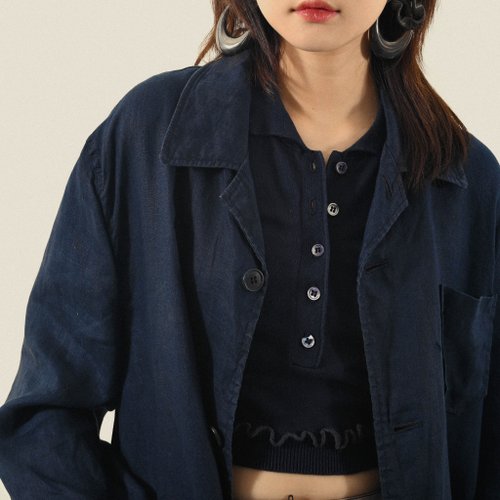 那舒比古著 NaSuBi Vintage 【NaSuBi Vintage】Upcycling短版針織古著上衣