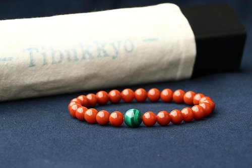 TIBUKKYO德榕藏品 原礦精品柿子紅南紅瑪瑙 6mm 串珠設計 佛珠珠寶飾品 女裝手鍊