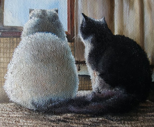 油絵　専用　愛しい私の猫 受注生産】猫ちゃんの油絵を描きます♪ 絵画 らら 通販 17318040