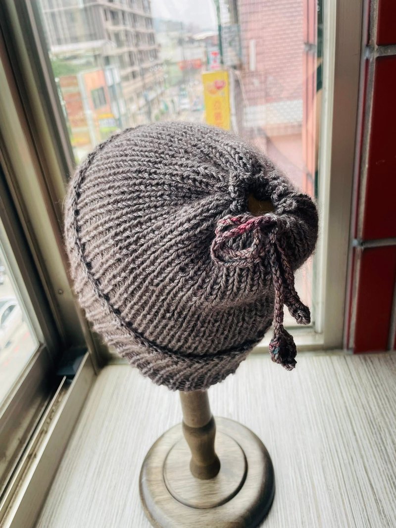 革物製織丨愛爾蘭絕美手染線_脖圍毛帽兩用款_工業銀灰 - 帽子 - 羊毛 