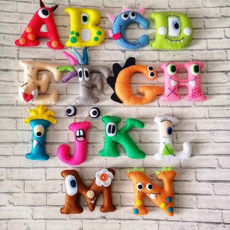 英文字母, 字母怪物, 儿童字母玩具, 软字母, ABC玩具 - 寶寶/兒童玩具/玩偶 - 環保材質 多色
