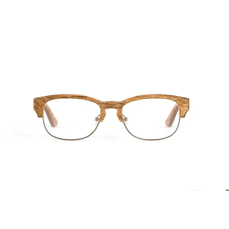 極限量竹製深咖威靈頓眉框眼鏡 - 眼鏡/眼鏡框 - 竹 咖啡色