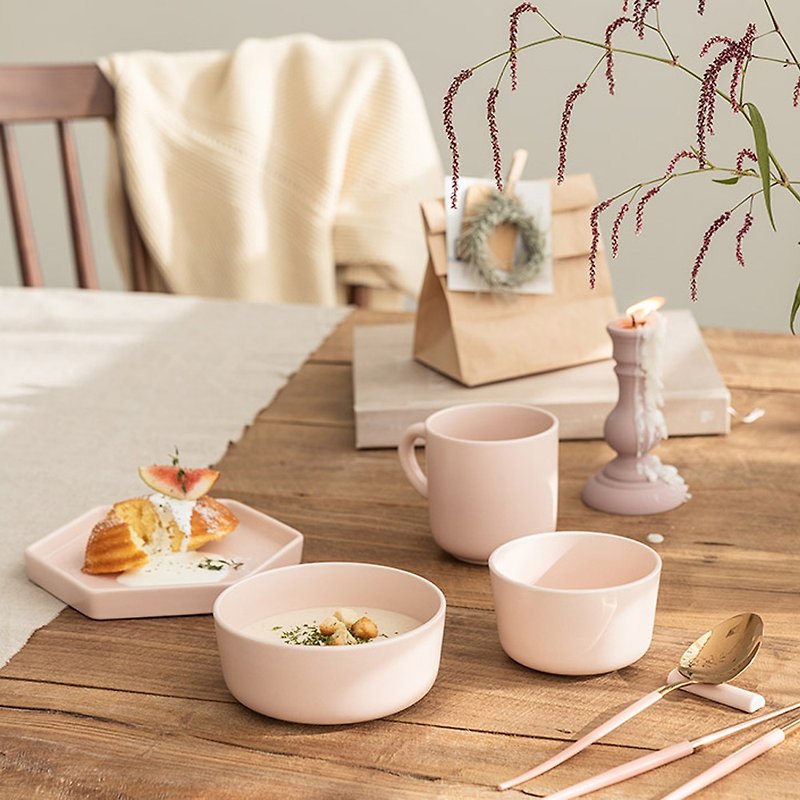 韓國 SSUEIM Mariebel系列莫蘭迪1人陶瓷碗盤餐具5件組 三色可選 - 托盤/砧板 - 瓷 白色
