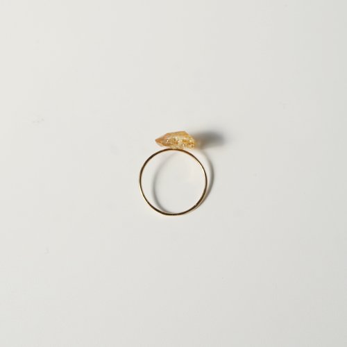 K10YG Natural Stone Ring [Imperial Topaz] - 設計館temtem 戒指- Pinkoi