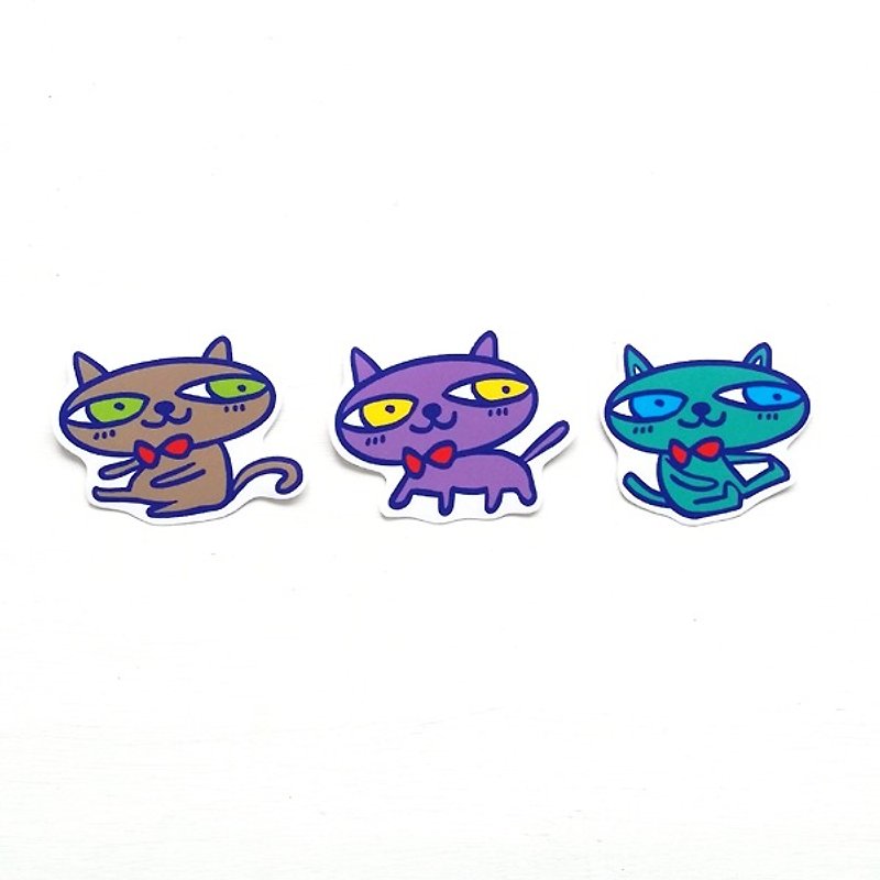1212 design fun funny stickers waterproof stickers everywhere - rolling cat - สติกเกอร์ - พลาสติก หลากหลายสี